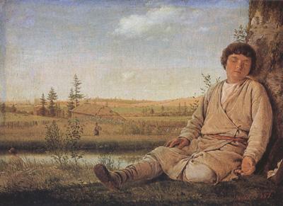 Alexei Venezianov Sleeping Shepherd Boy (mk22) oil painting picture